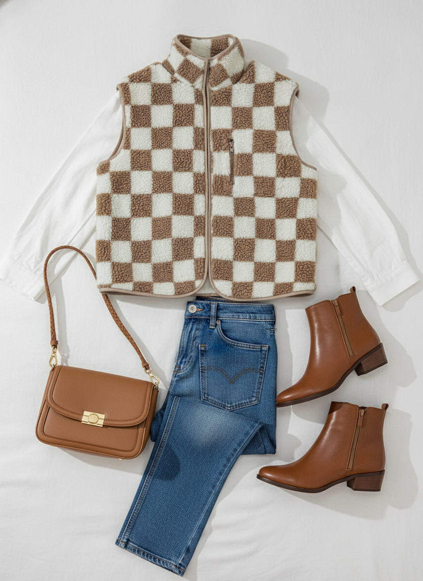 Jenna Checkered Vest