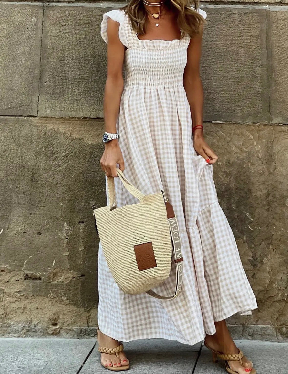 Gingham Maxi Dress
