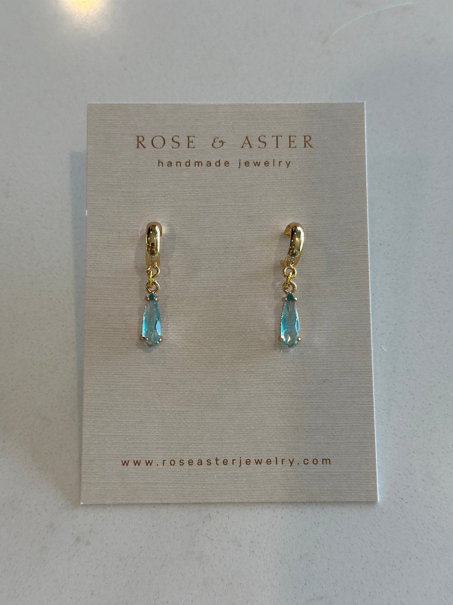 Raindrop Gem Huggie Hoops