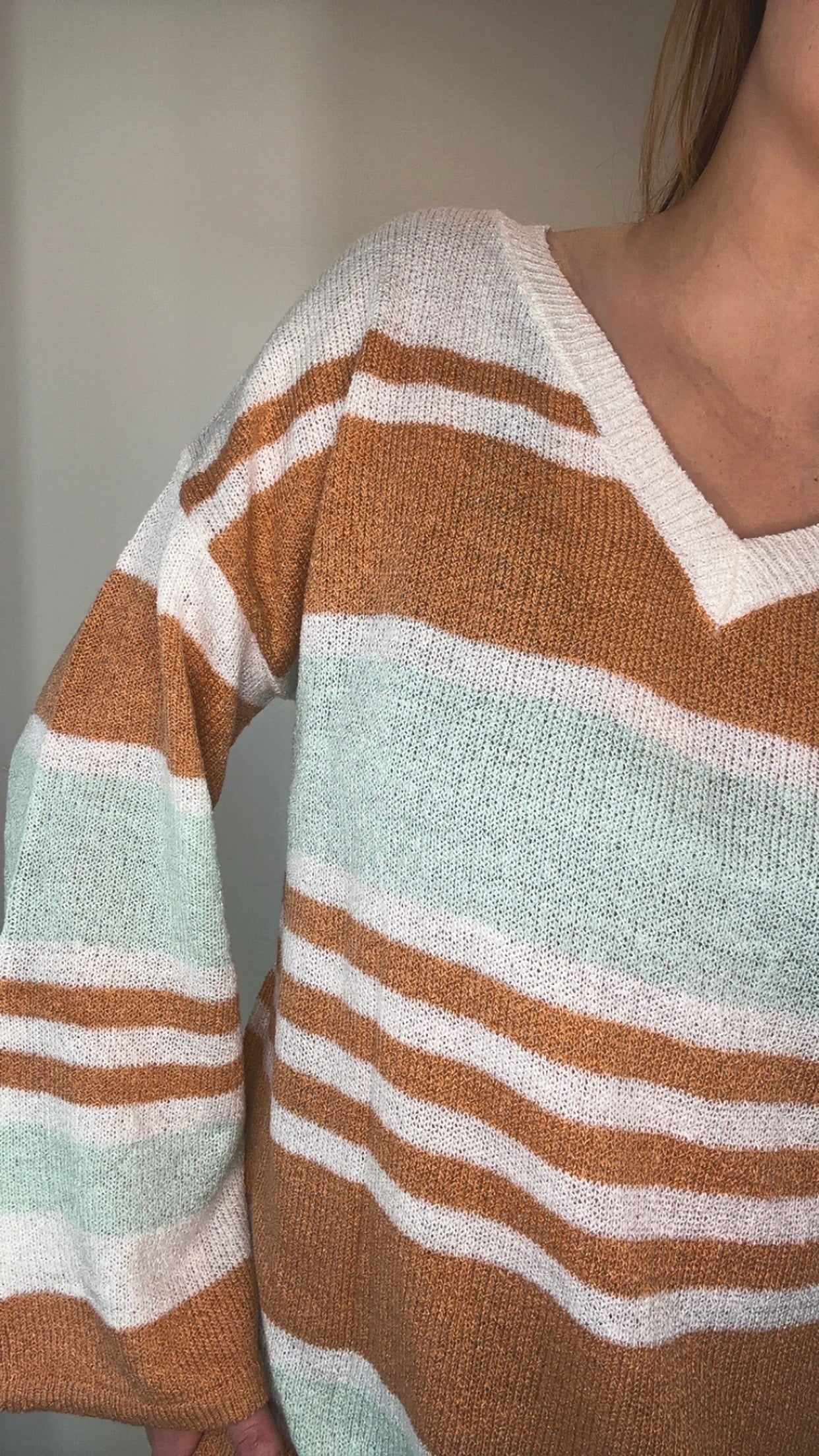 Frosted Caramel Striped Sweater