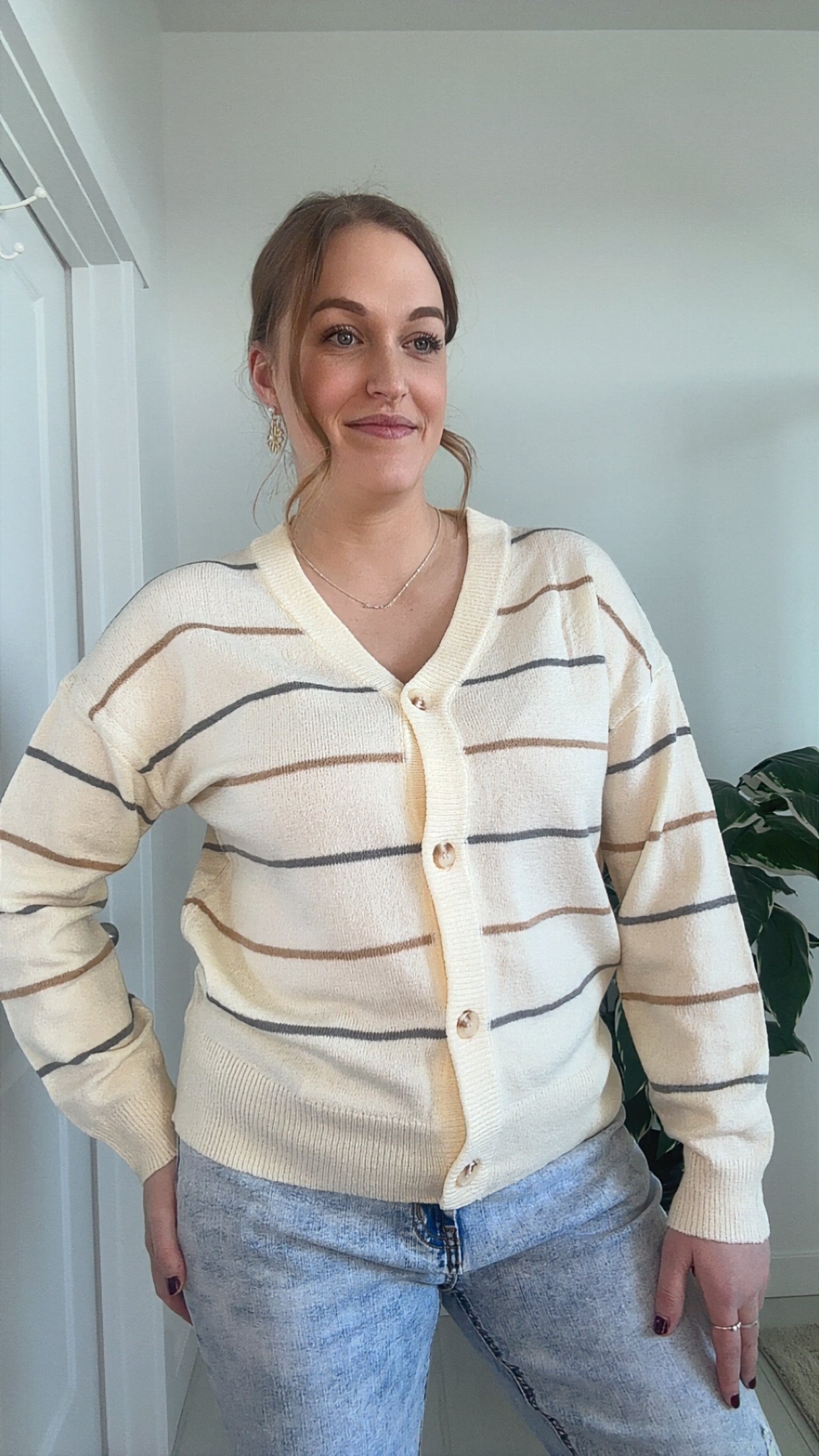 Cottage Striped Cardigan