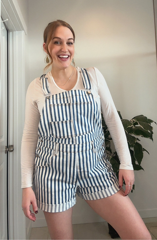 Boardwalk Striped Overalls