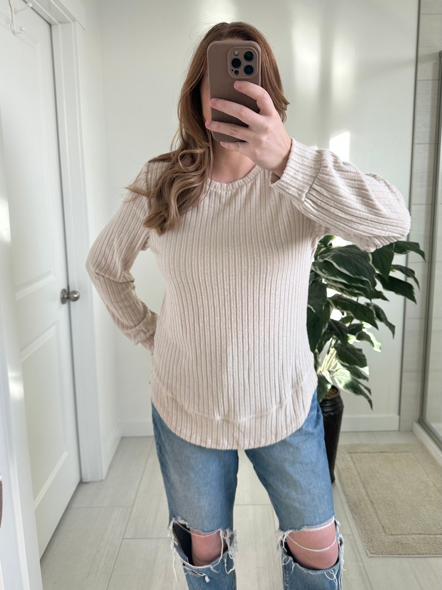Everyday Oat Ribbed Top