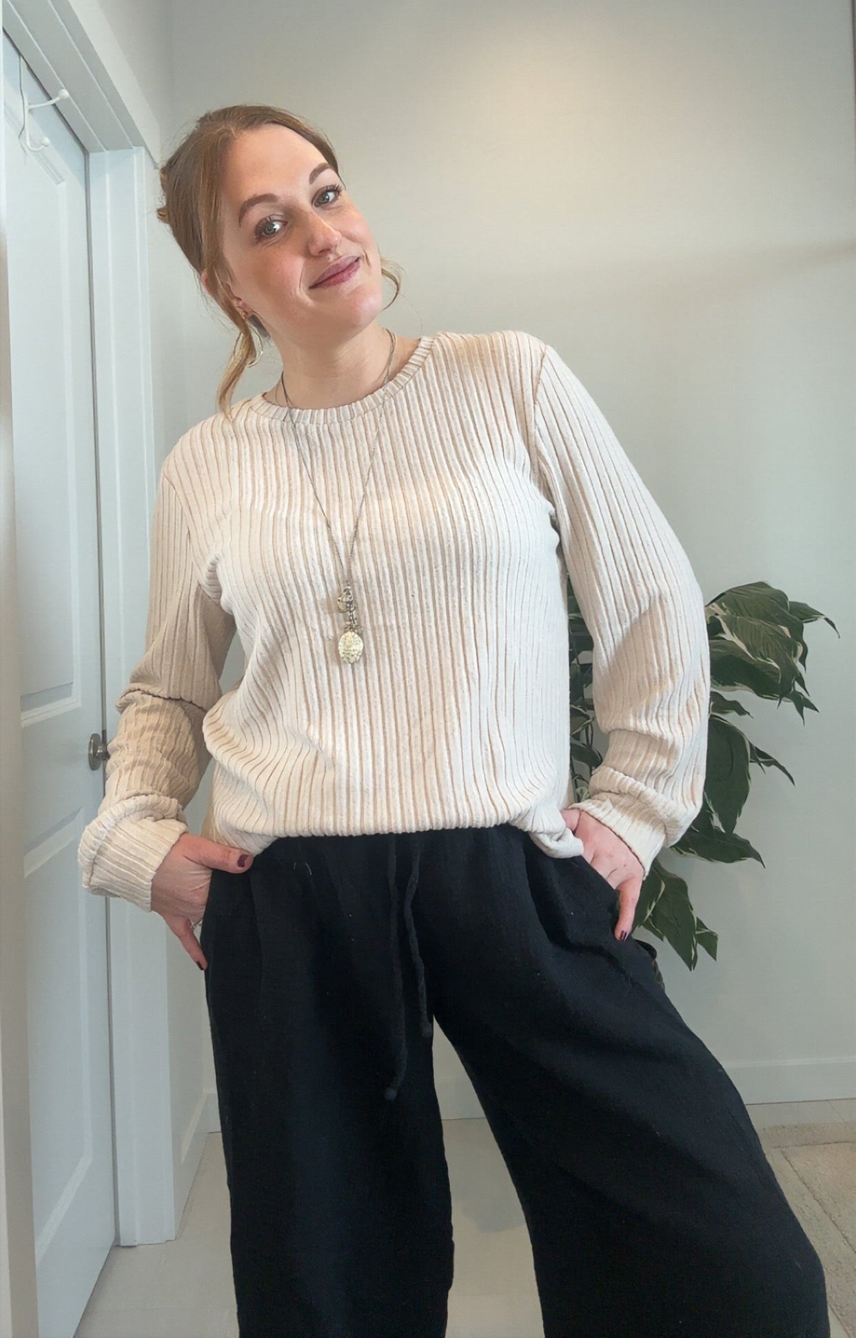 Everyday Oat Ribbed Top