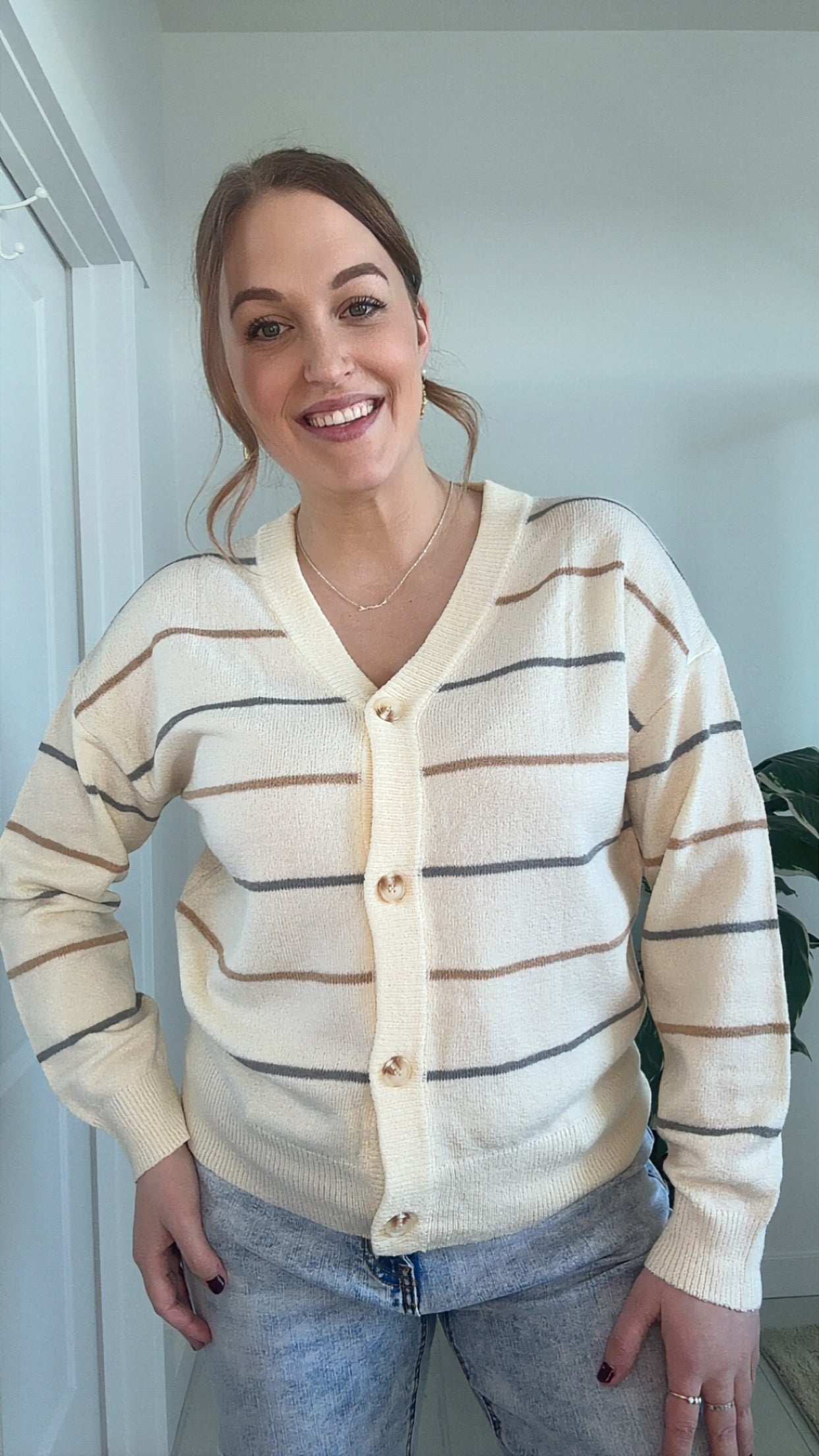 Cottage Striped Cardigan