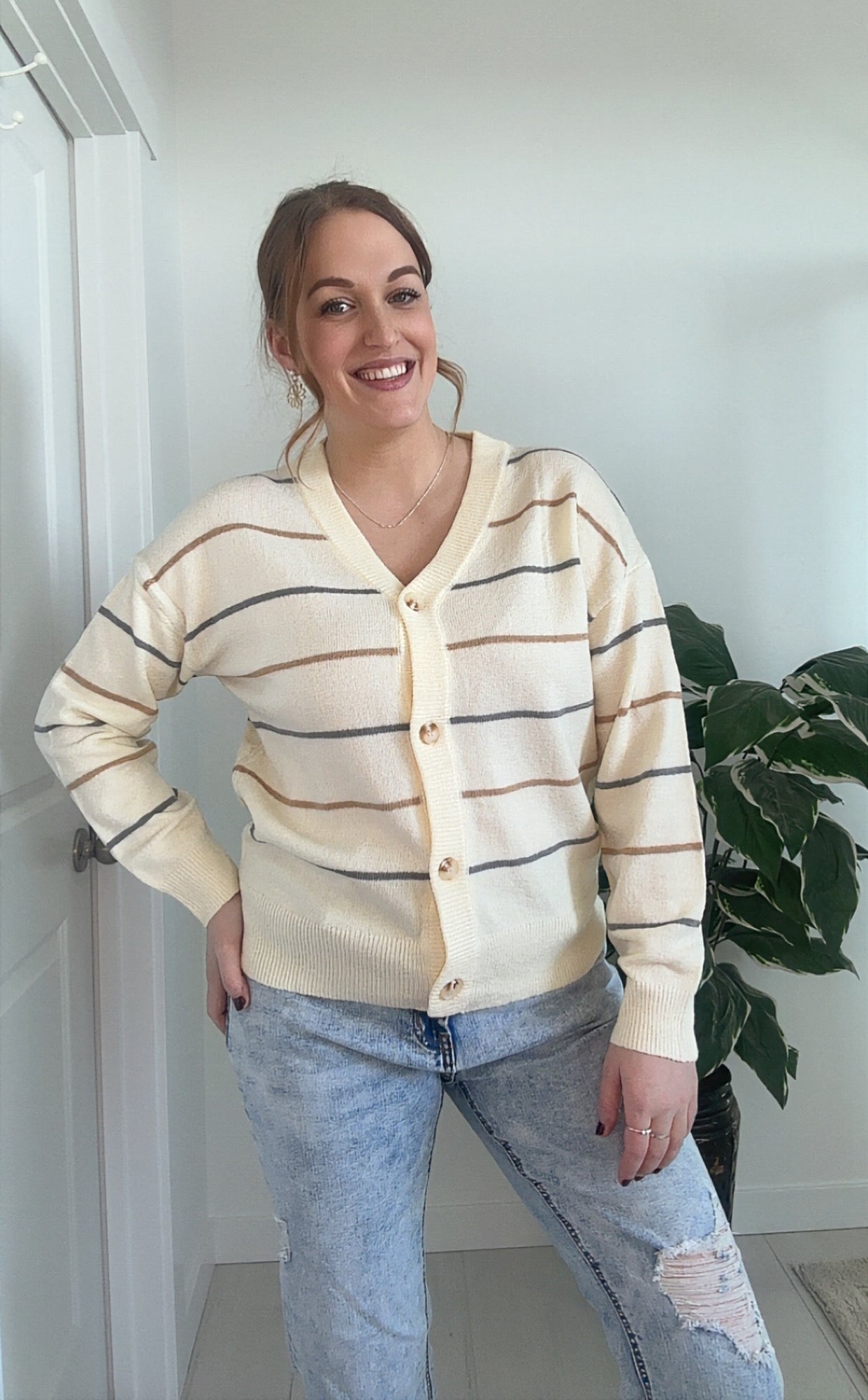 Cottage Striped Cardigan