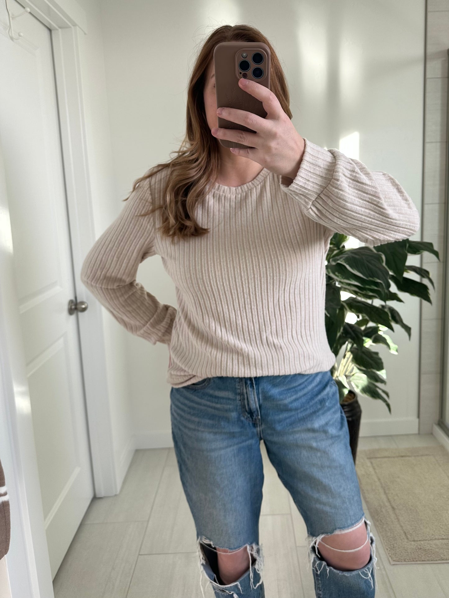 Everyday Oat Ribbed Top