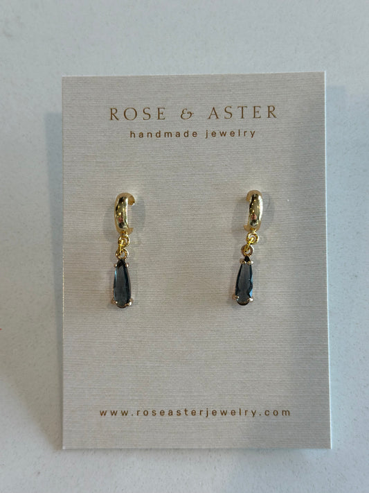 Raindrop Gem Huggie Hoops