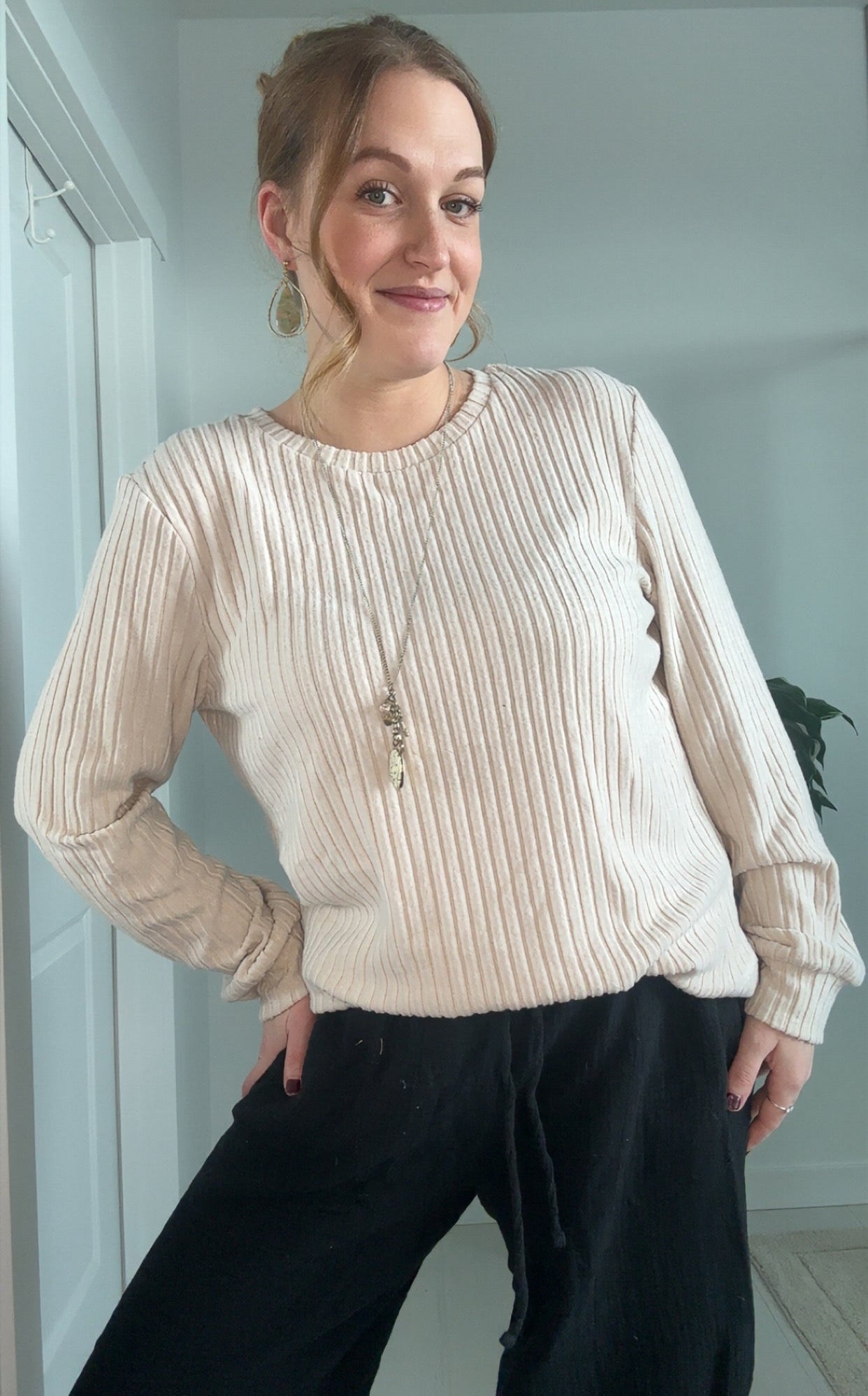 Everyday Oat Ribbed Top
