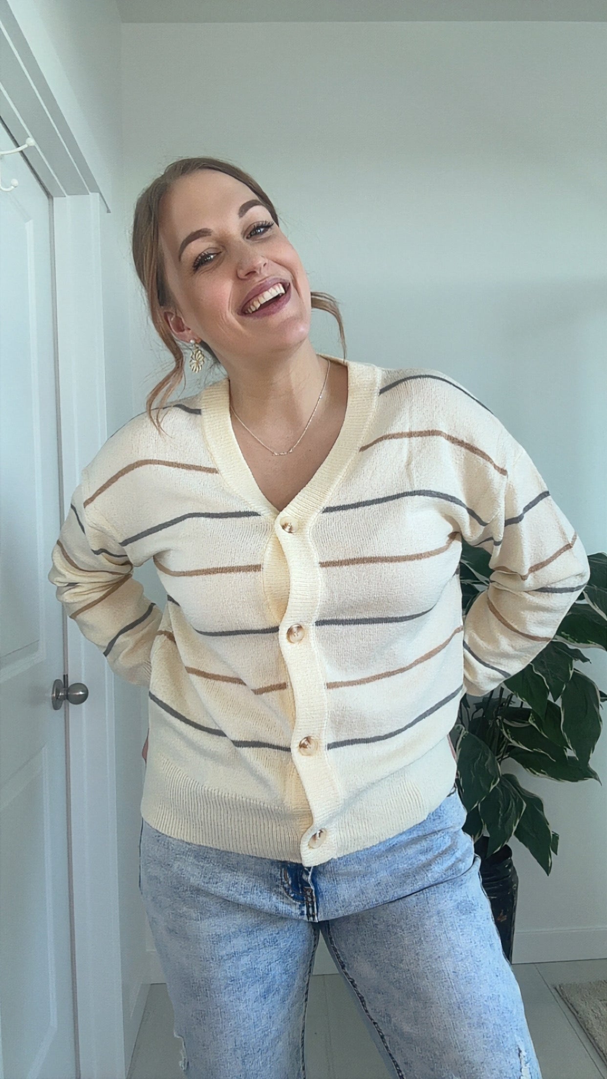 Cottage Striped Cardigan