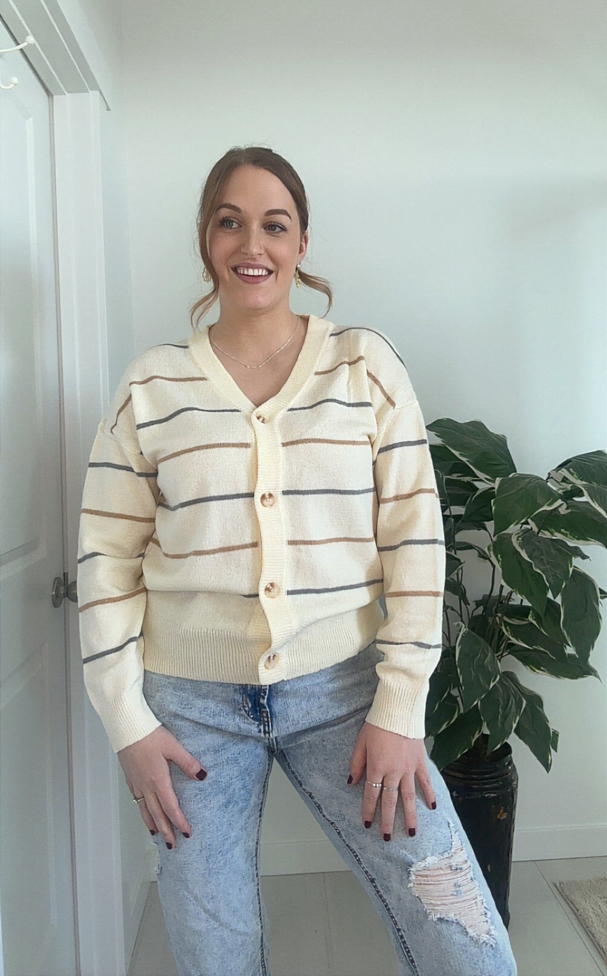 Cottage Striped Cardigan