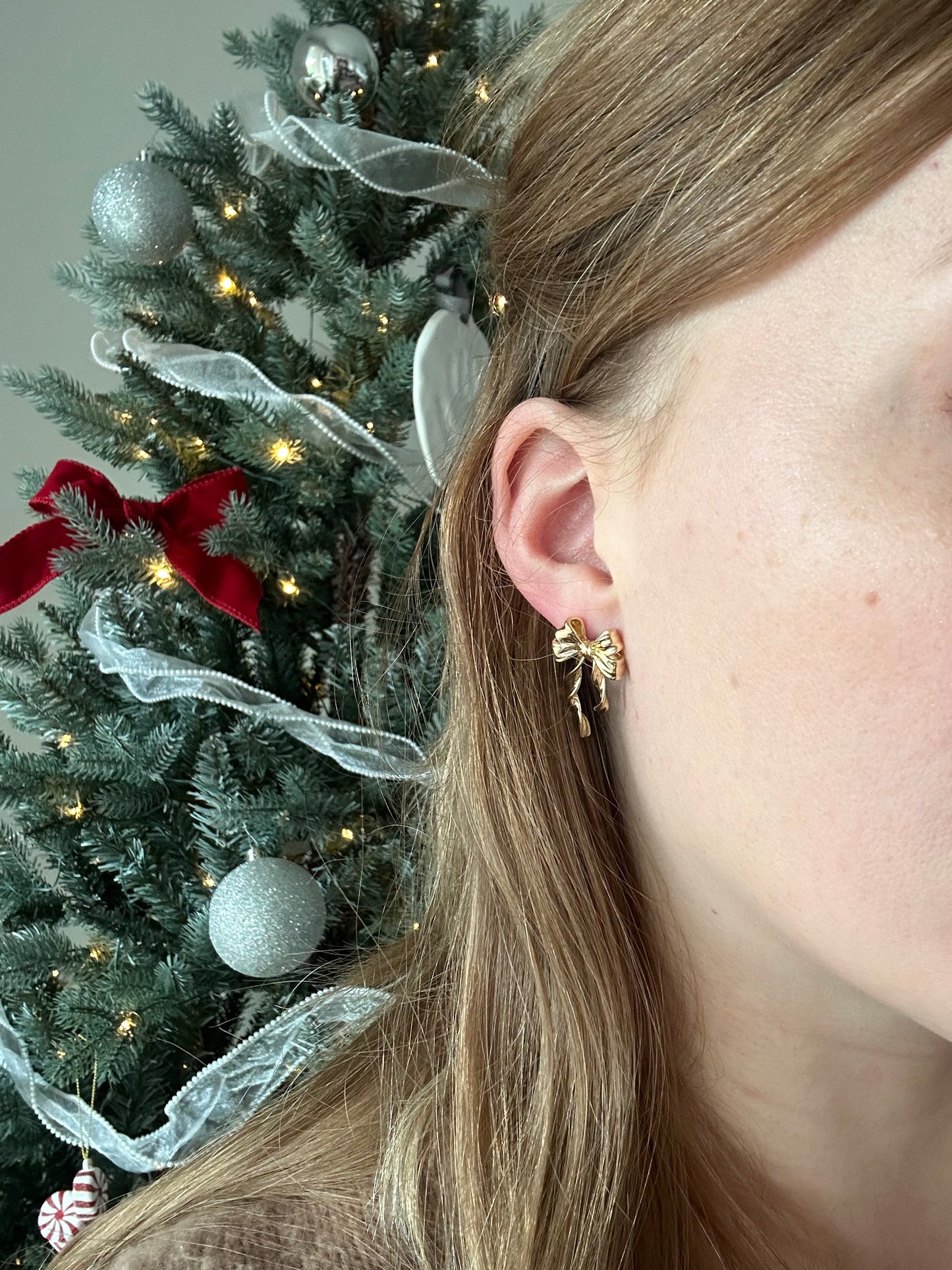 Gold Bow Earrings