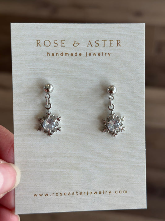Silver Snowflake Earrings