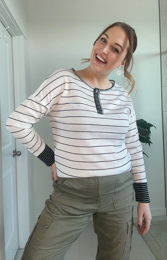 Cozy Nights Waffle Knit Top