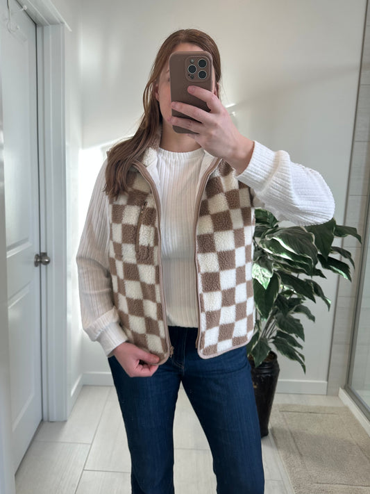 Chestnut Checkered Vest