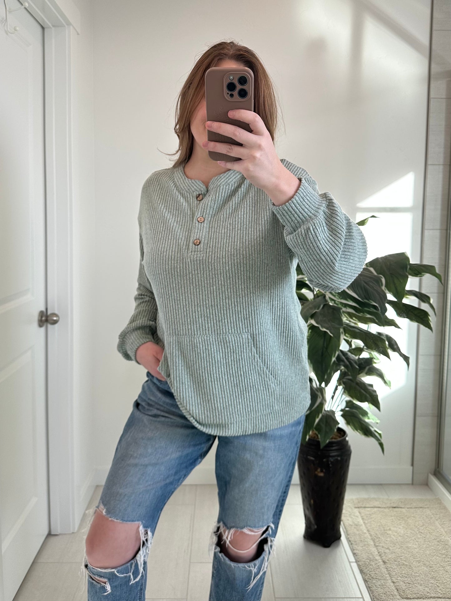 Sage Henley Top