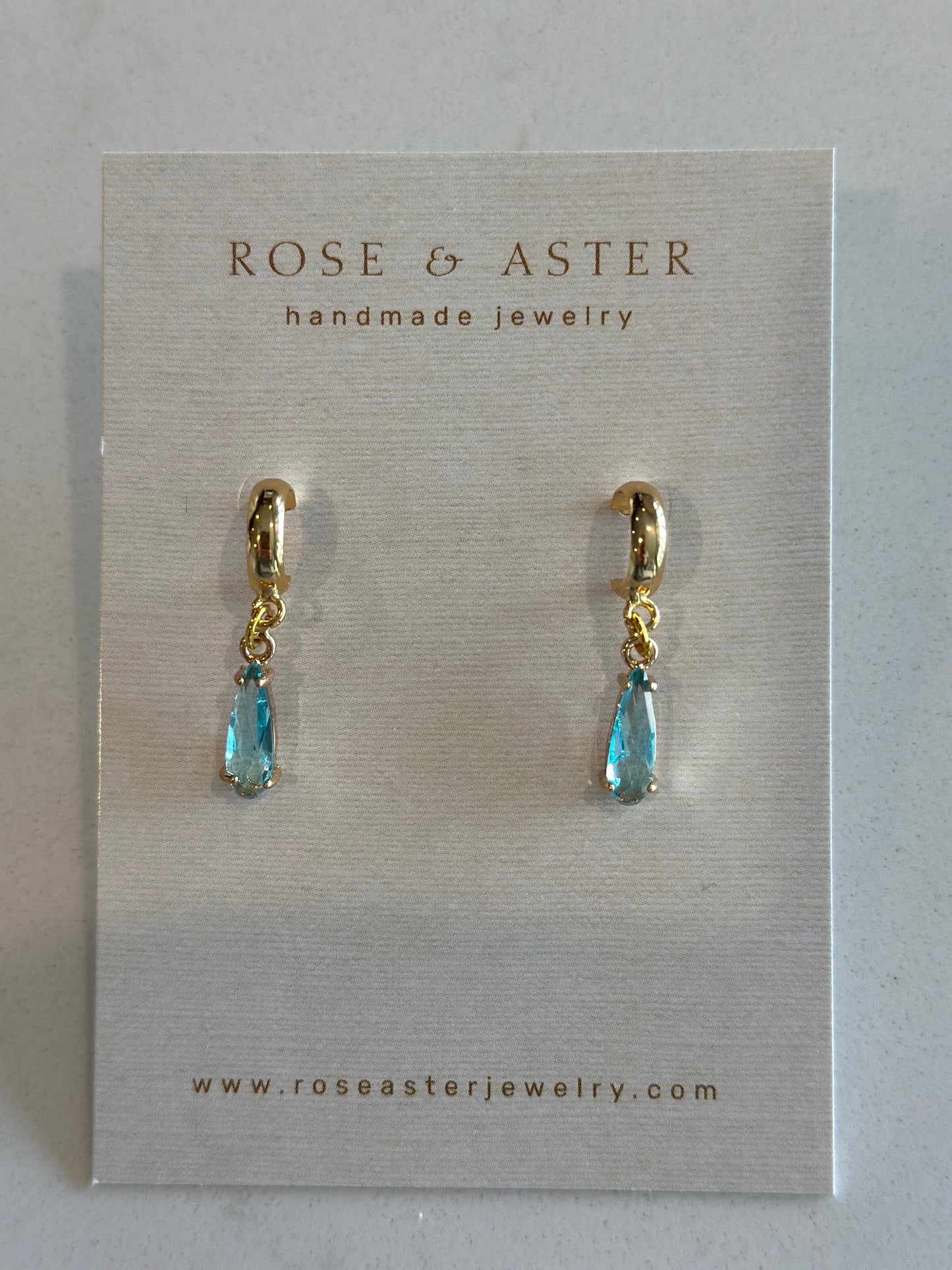 Raindrop Gem Huggie Hoops