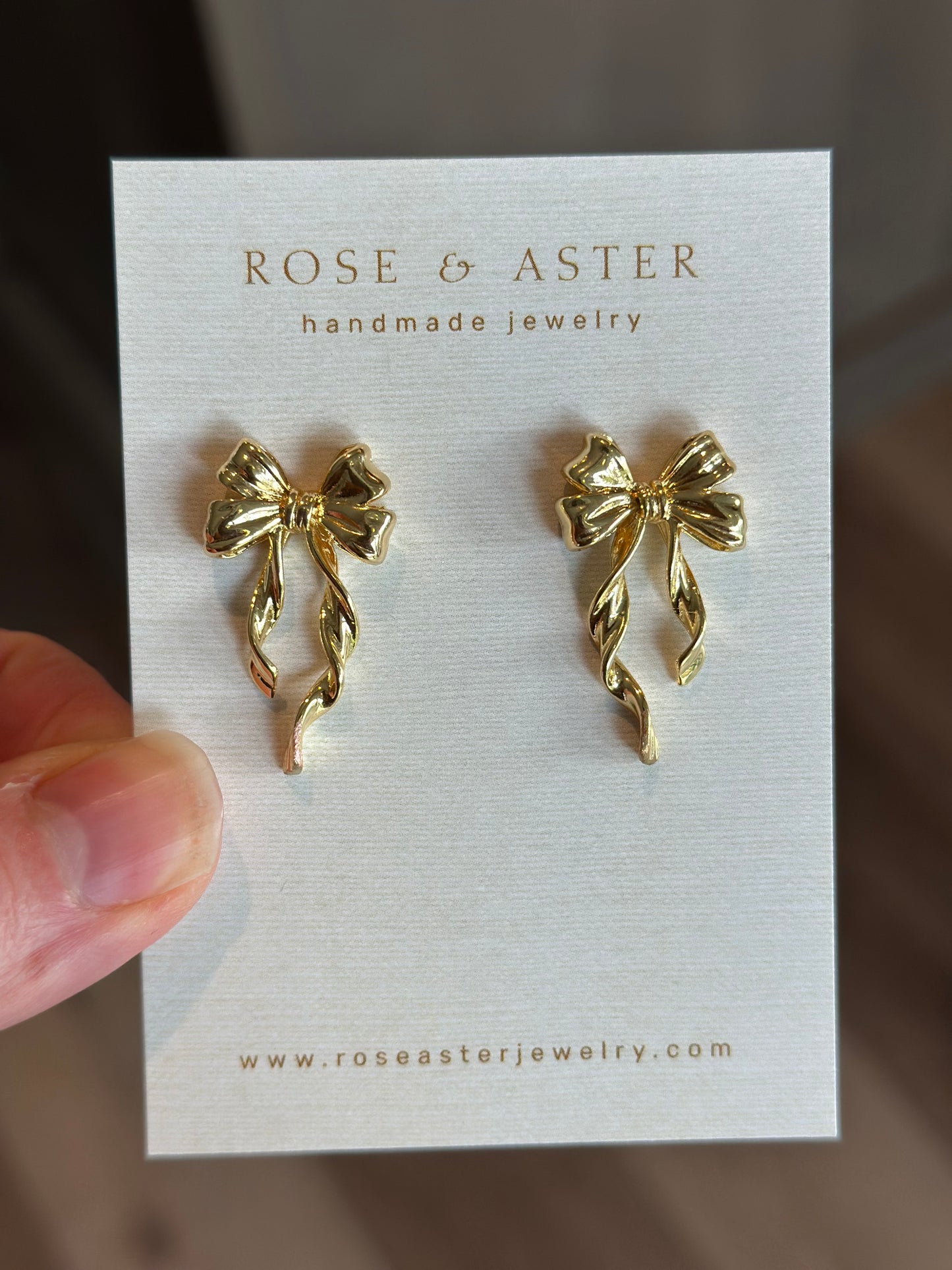 Gold Bow Earrings