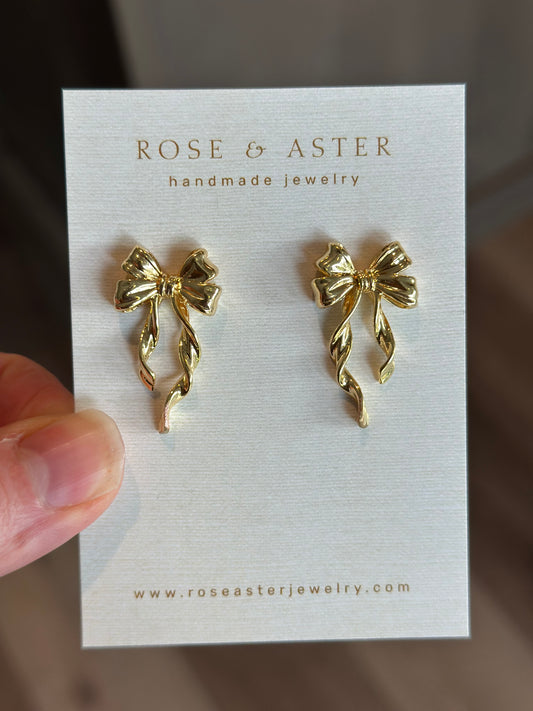 Gold Bow Earrings
