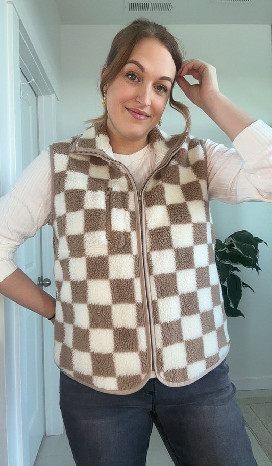 Chestnut Checkered Vest