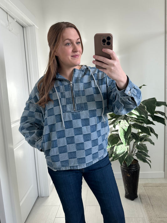 Frosted Checkered Hoodie